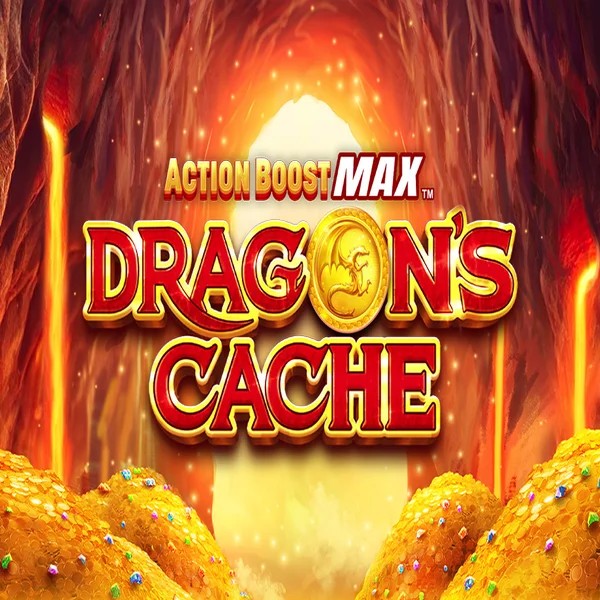 Action Boost Max Dragon's Cache by SpinPlay Games, showcased at bonuskong.eu.com – game logo