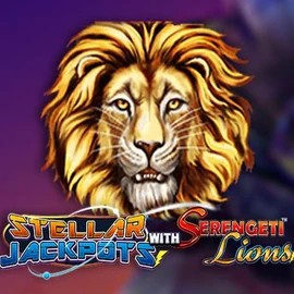 Stellar Jackpots with Serengeti Lions online game logo by Lightning Box Game on bonuskong.eu.com